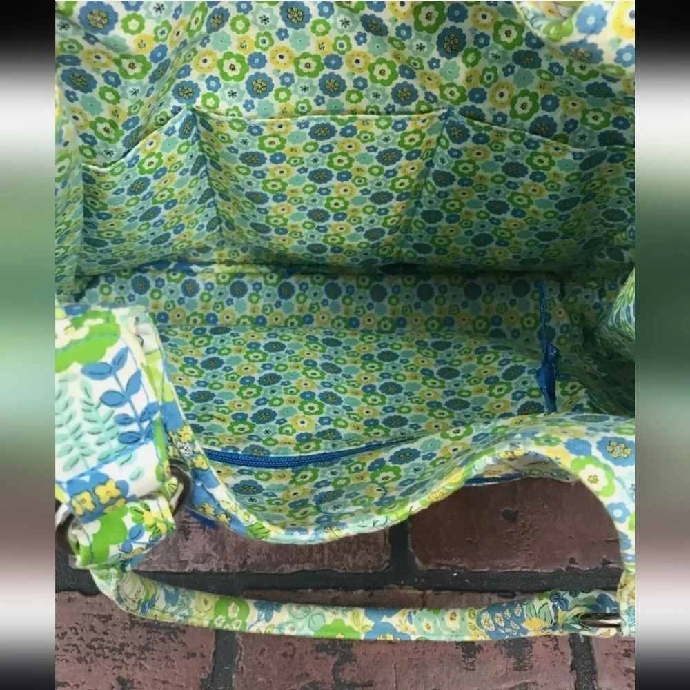 Vera Bradley Floral Green and Blue Women's Bag